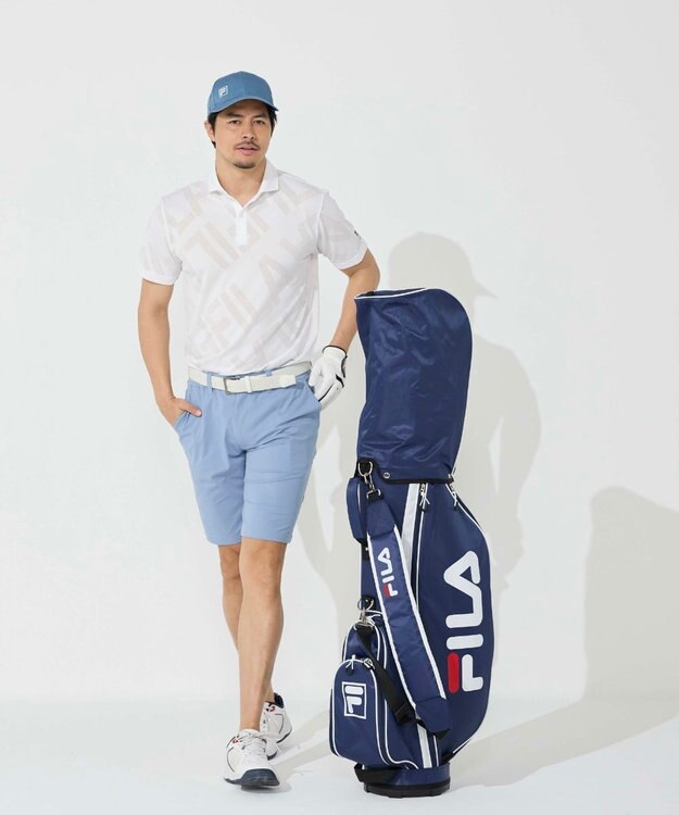 FILA GOLF／marie claire 【FILA GOLF】メッシュ加工ビックロゴ半袖ポロシャツ ホワイト