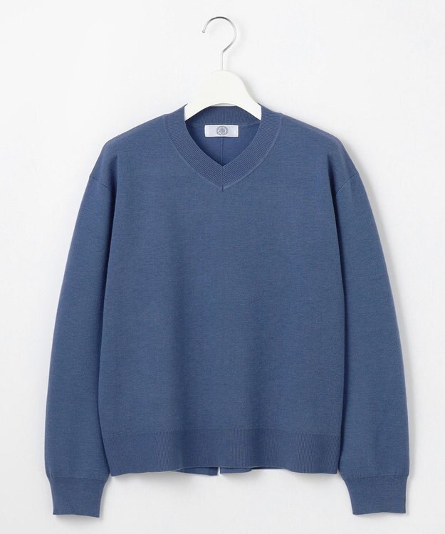 J.PRESS LADIES L 【洗える】FINE SWEAT ニット ブルー系
