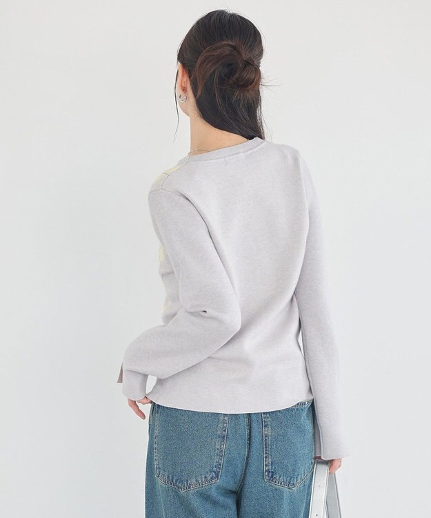 earth music&ecology アーガイルニットカーディガン Light Gray