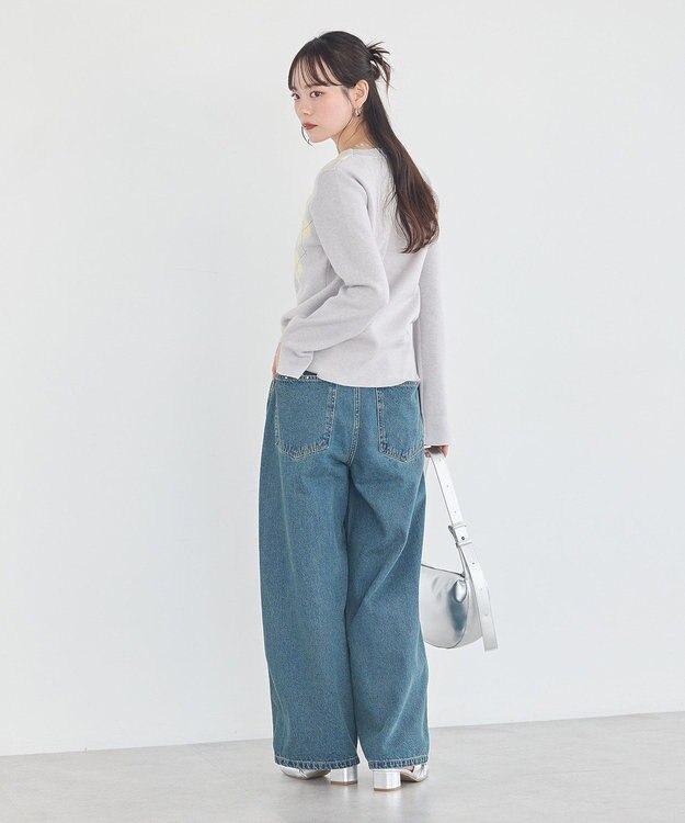 earth music&ecology アーガイルニットカーディガン Light Gray