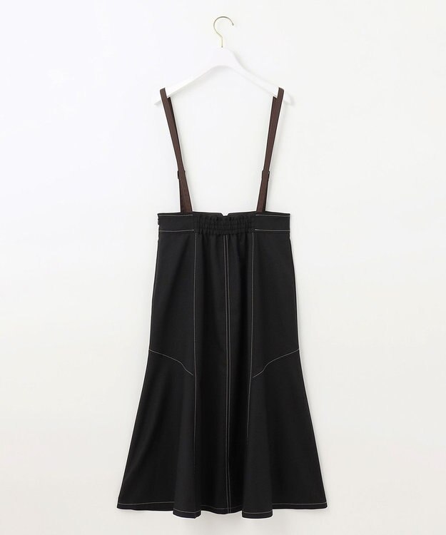 ANY SIS 【洗える】カラーMIXシャンブレー スカート ブラック