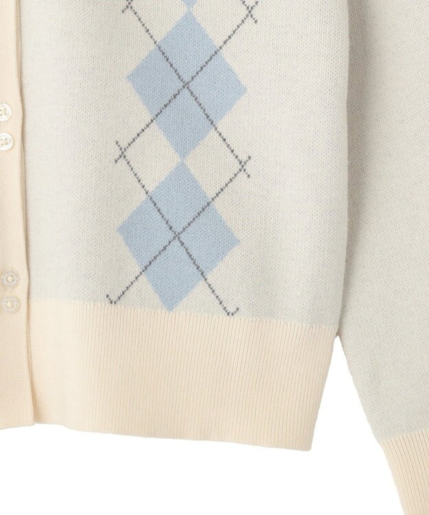 earth music&ecology アーガイルニットカーディガン Ivory