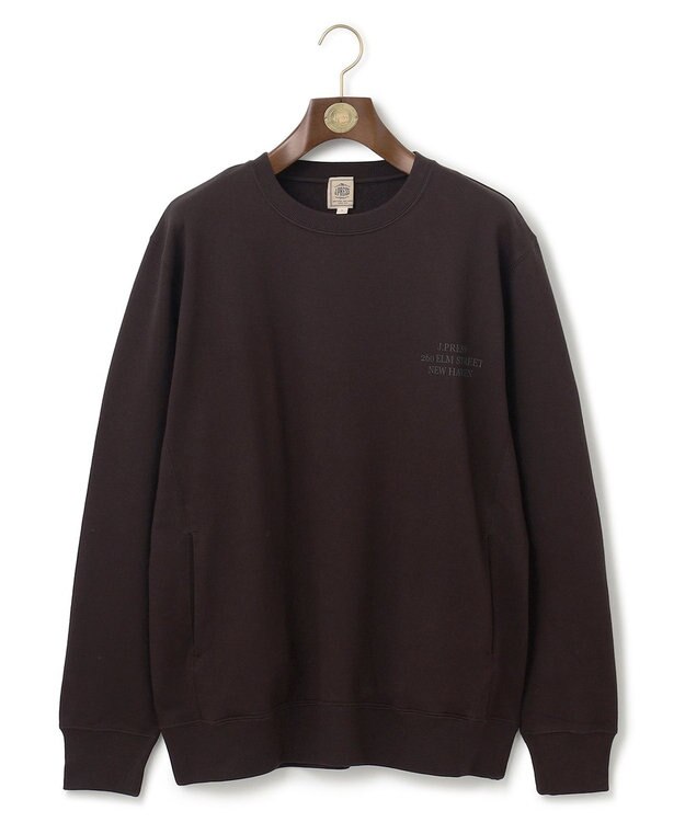 J.PRESS MEN インレージャージー アドレスプリント ロゴトレーナー ブラウン系