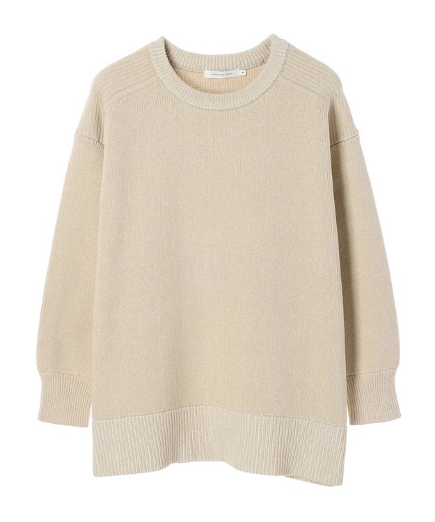 AMERICAN HOLIC クルーネック編み違いニットチュニック Light Beige