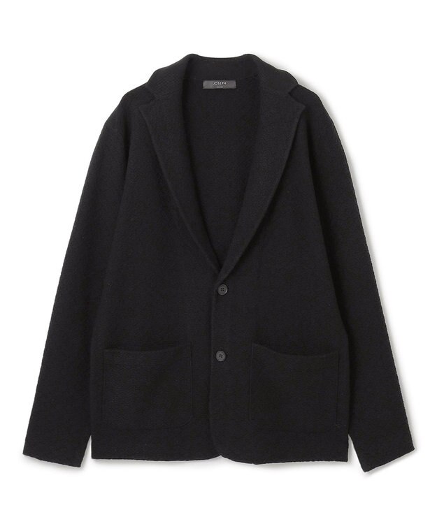 JOSEPH HOMME 新型【洗える】ヴィスコースリンクス 　ニットジャケット ブラック系