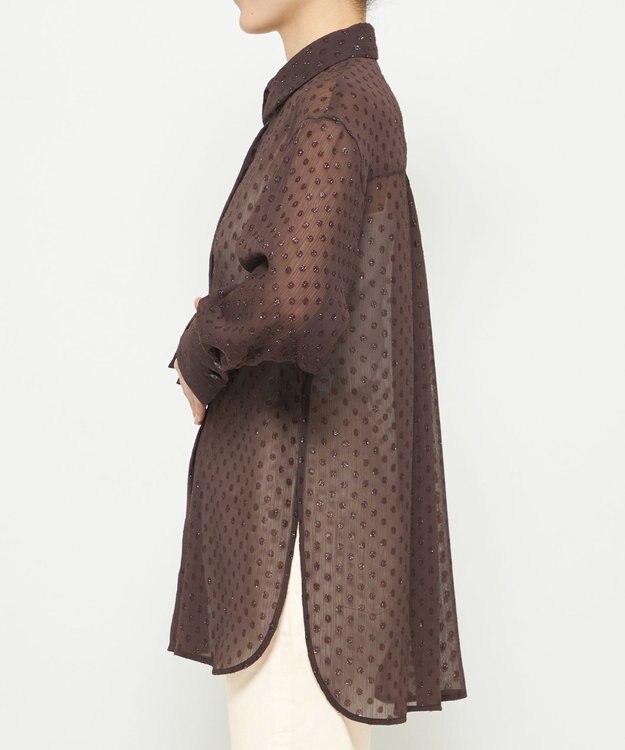 uncrave シアードットジャガード シャツ ブラウン