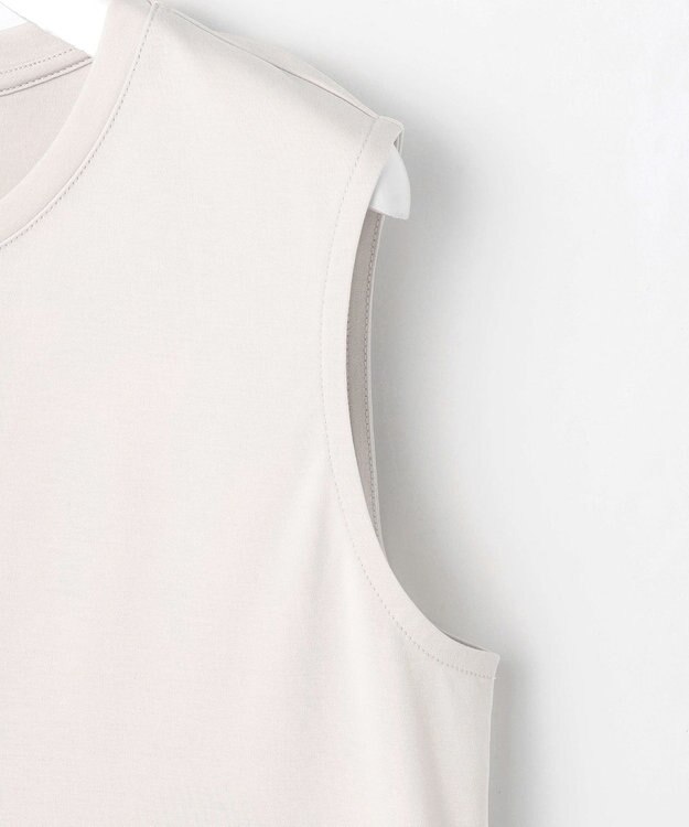 J.PRESS LADIES L 【人気のため追加・洗える】ノースリーブスムースジャージー レース カットソー グレージュ系