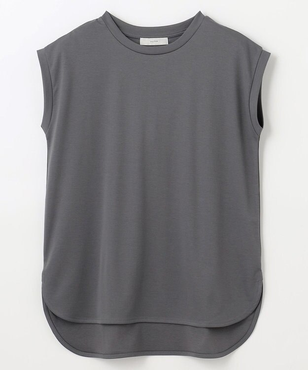 ANY 【汗ジミ防止加工】シルケットスムースノースリーブプルオーバー チャコール