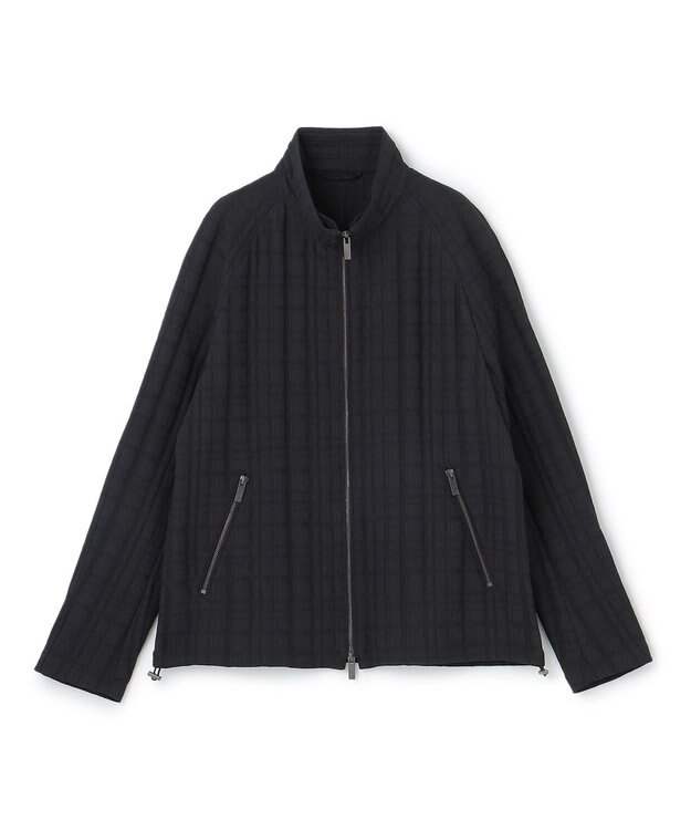 JOSEPH HOMME グレンチェックジャガードストレッチ  フ―ディーブルゾン ブラック系