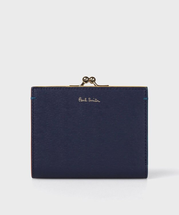 Paul Smith カラードエッジ がま口 2つ折り財布 ネイビー