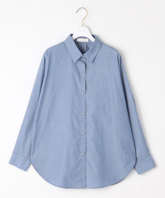 ANY SIS L 【UVケア】イージーケアドルマン シャツ シャンブレーブルー