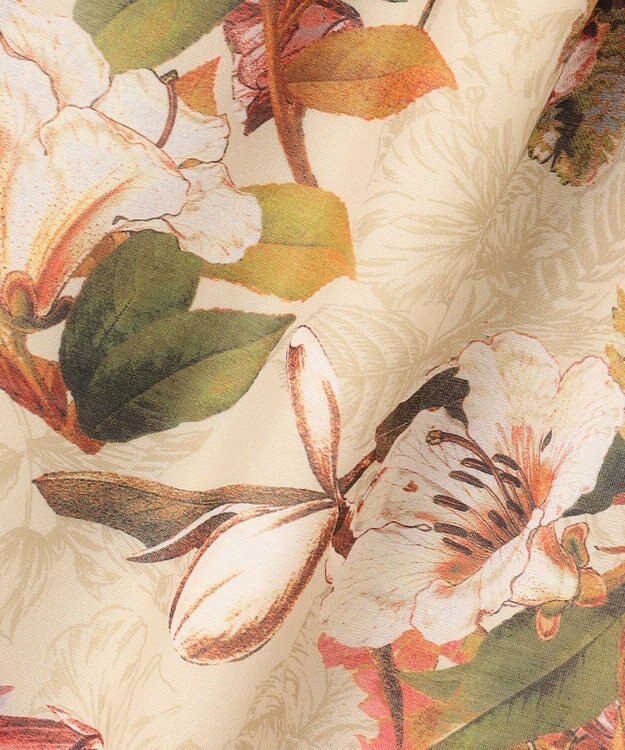 自由区 ボタニカルプリントドロスト パンツ ライトベージュ系