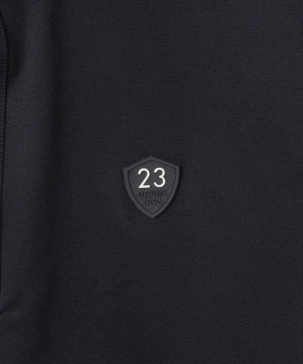 23区GOLF 【MEN】ストレッチ性抜群のハニカムメッシュコンビポロシャツ ブラック系