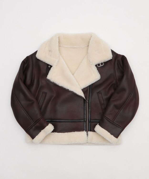 WEGO 【25年秋冬新作】フェイクムートンボアジャケット ブラウン