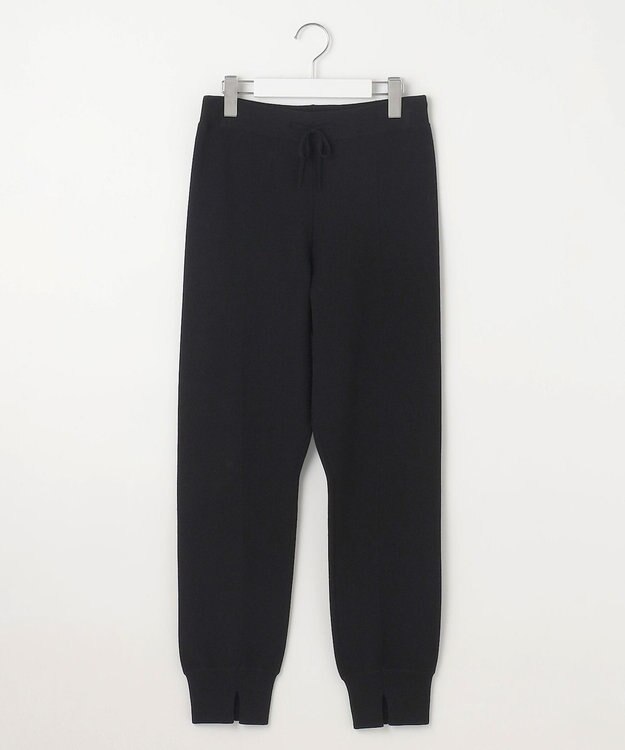 自由区 S 【セットアップ対応・洗える】レーヨンストレッチニットジョグ パンツ ブラック