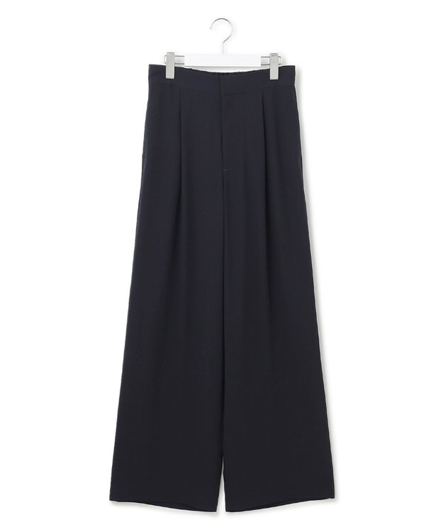 23区 S 【洗える】バックサテンアムンゼン ワイドパンツ ネイビー系