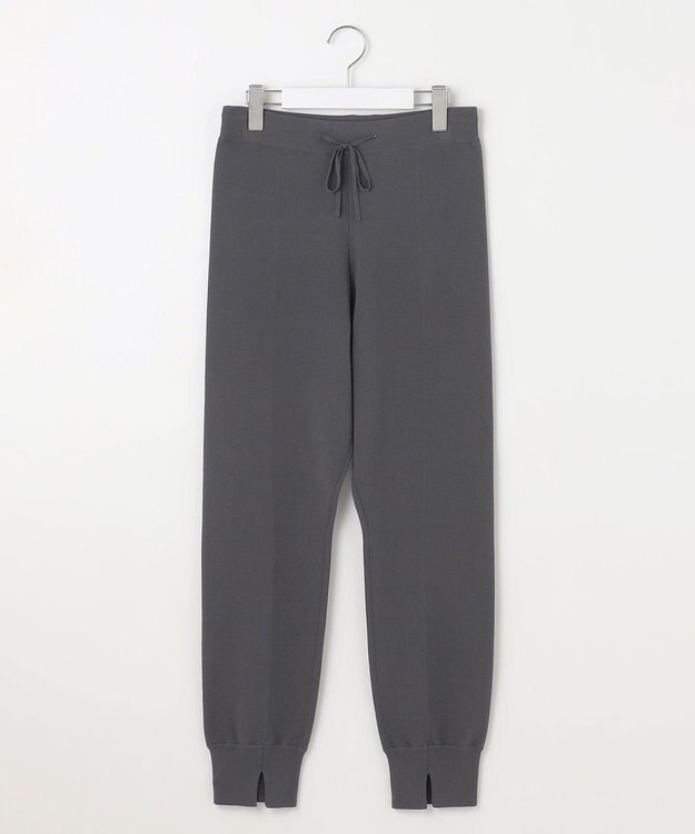 自由区 S 【セットアップ対応・洗える】レーヨンストレッチニットジョグ パンツ ダークグレー