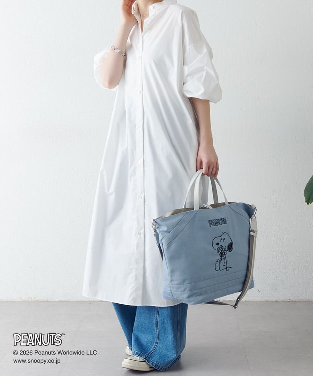 russet 《PEANUTS×russet》リバーシブルビッグトートバッグ(CE-1756) L.Blue