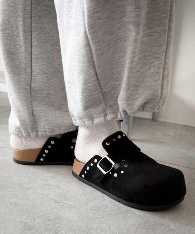 WEGO スタッズデザインサボ ブラック