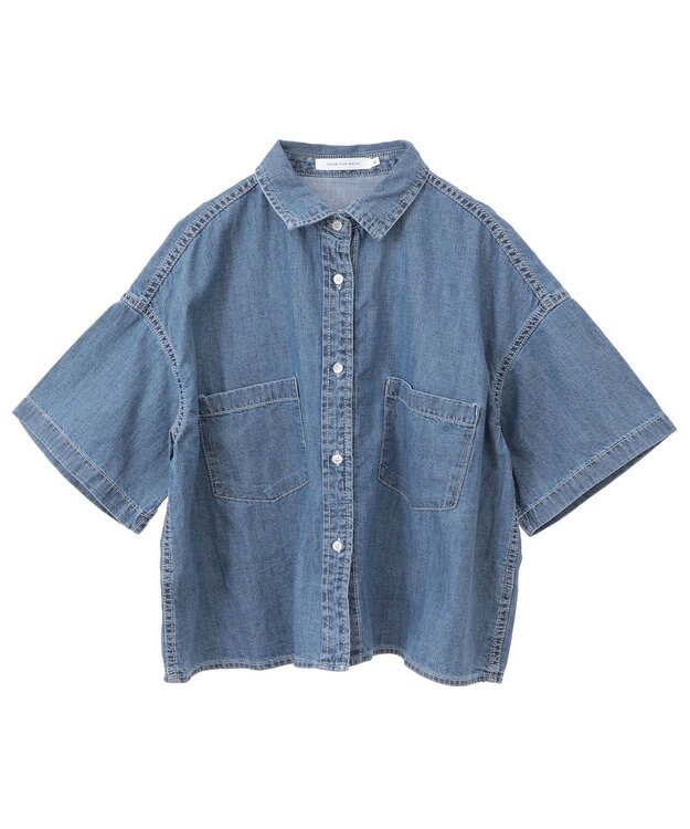 AMERICAN HOLIC Ｗポケットデニムショートシャツ Indigo