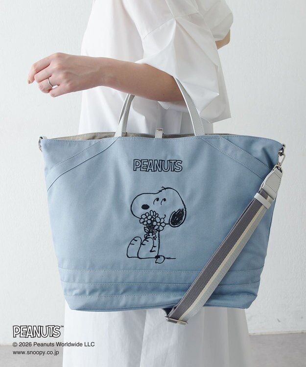russet 《PEANUTS×russet》リバーシブルビッグトートバッグ(CE-1756) L.Blue