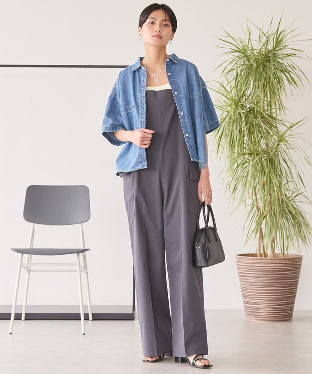 AMERICAN HOLIC Ｗポケットデニムショートシャツ Indigo