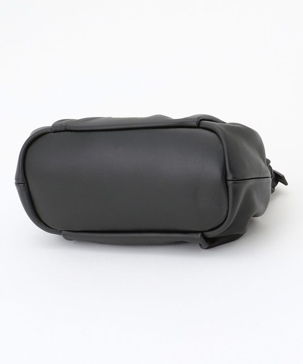 LA BAGAGERIE シープレザー　ギャザーミニマムバッグ ブラック