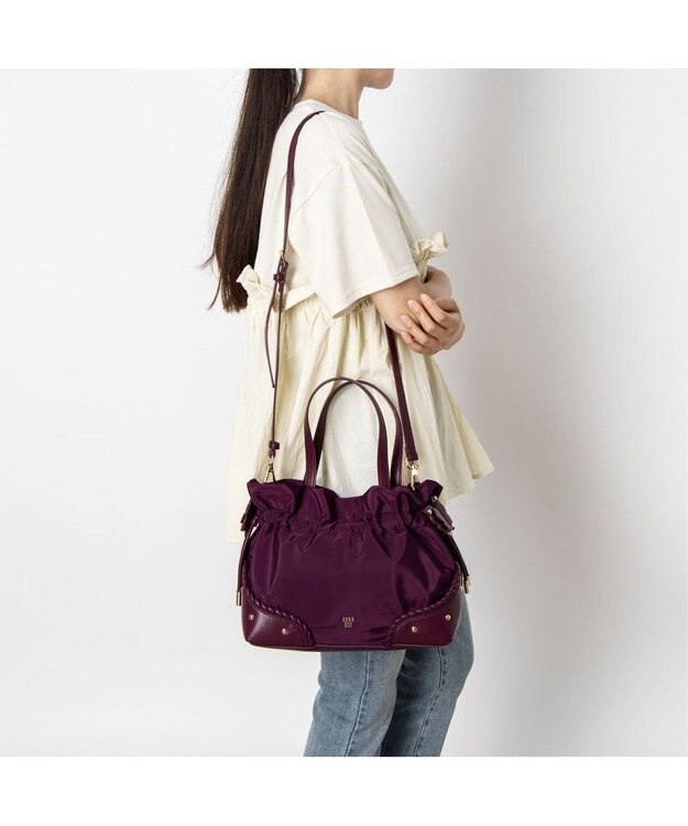 ANNA SUI バタフライツイスト 2wayショルダーバッグ ボルドー