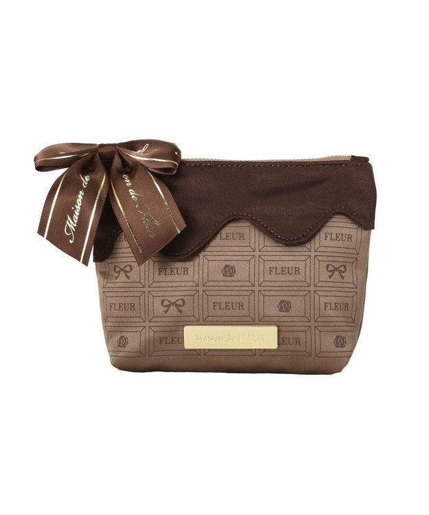Maison de FLEUR FLEURチョコレートポーチ Brown
