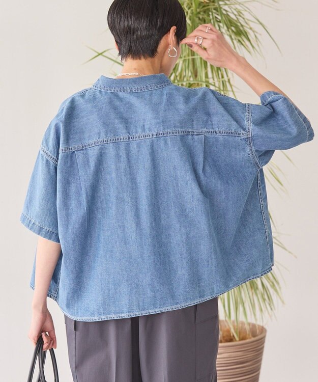 AMERICAN HOLIC Ｗポケットデニムショートシャツ Indigo