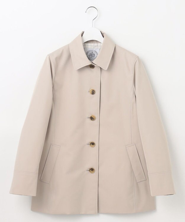 J.PRESS LADIES 【WEB限定カラーあり・撥水】80/2 T/C ツイル ステンカラー ショートコート ライトグレー系
