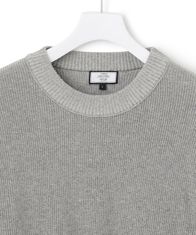J.PRESS YORK STREET 【UNISEX】デニムルッククルーネックニット ライトグレー系