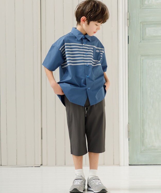 J.PRESS KIDS 【撥水】【140-170㎝】ナイロンストレッチクロス ７分丈パンツ グレー系