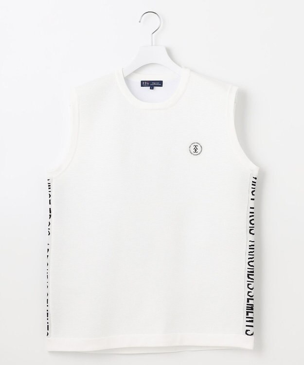 23区GOLF 【MEN】超軽量＆高通気の快適ラッセルコンビベスト ホワイト系