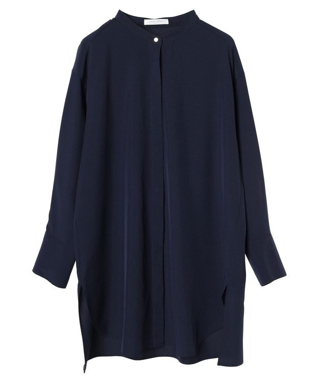 Green Parks イージーケア　比翼ボタンチュニック Dark Navy