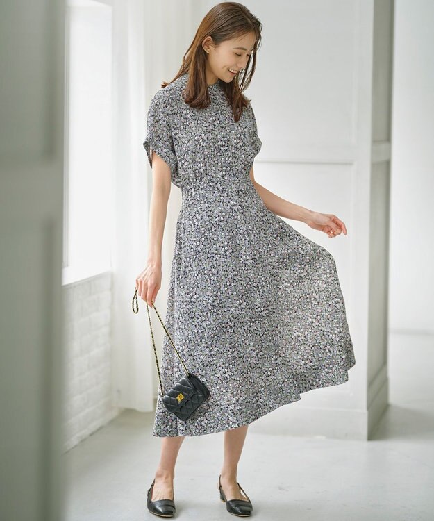 組曲 L フラワーレイヤープリント ワンピース ピンク系5