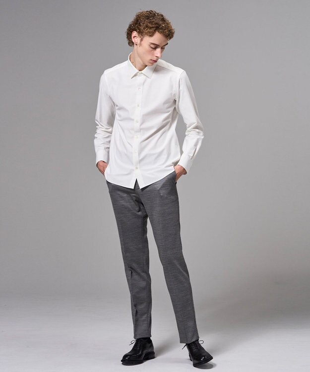 JOSEPH HOMME 新素材【ストレッチ】コンフォートクリアジャージー　長袖レギュラーカラーシャツ ホワイト系