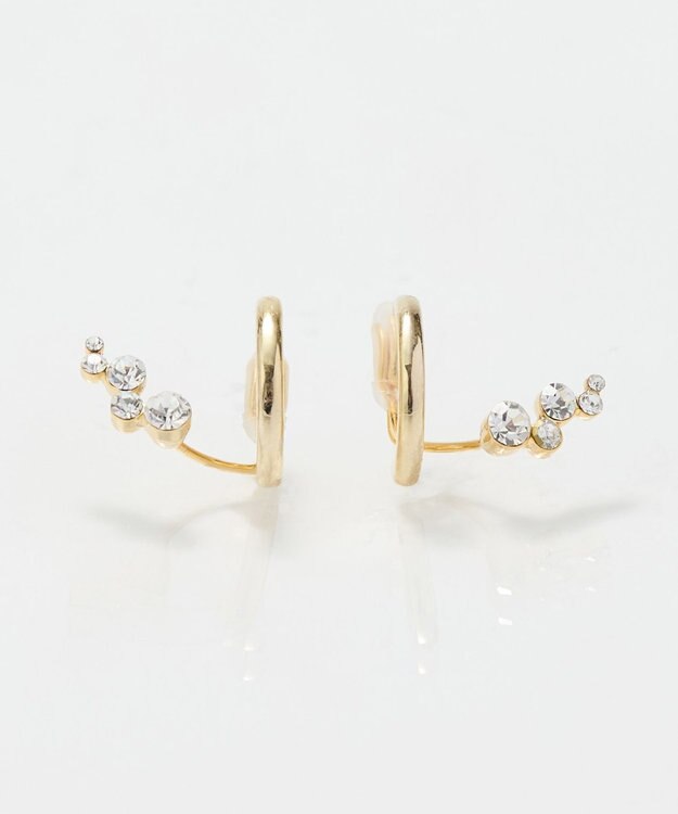 Phoebe 【痛くないシリーズ】ミルキーウェイビジューフロートライトフィットイヤリング　ゴールド ゴールド