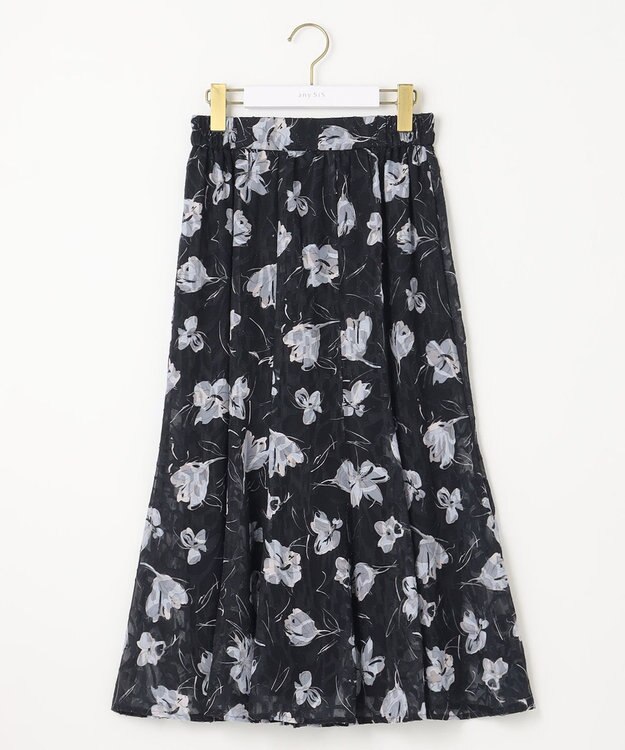 ANY SIS 【2WAY】ペイントフラワー スカート ネイビーベース