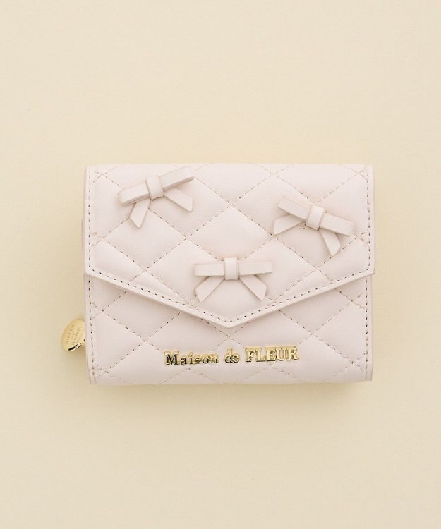 Maison de FLEUR ロンバスキルトリボンウォレット Light Pink