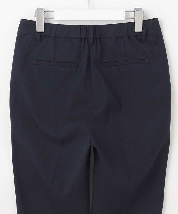 J.PRESS LADIES S 【洗える】シャークスキン テーパード パンツ ネイビー系