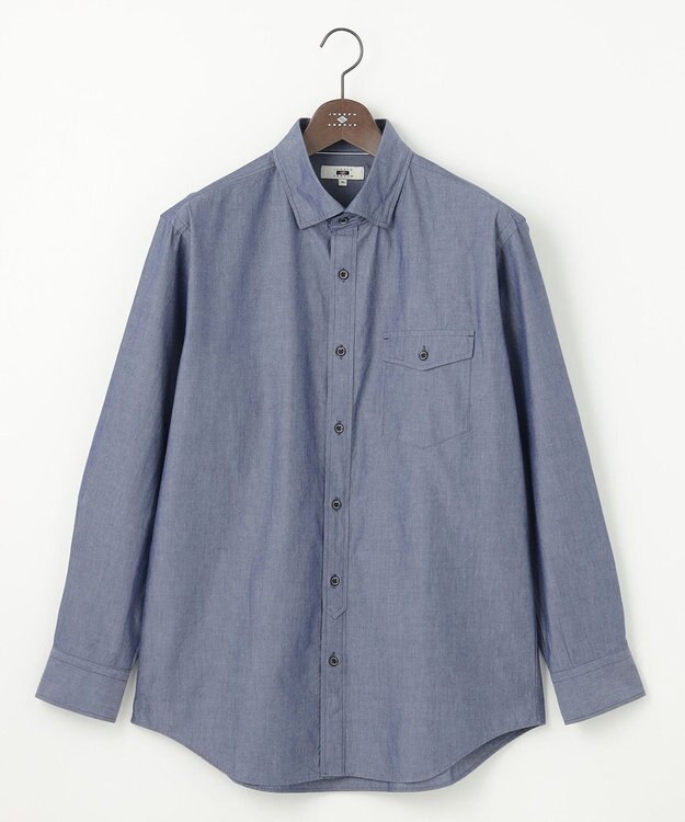 JOSEPH ABBOUD 【キングサイズ・環境配慮型素材】ビオグレースシャンブレー シャツ ネイビー系