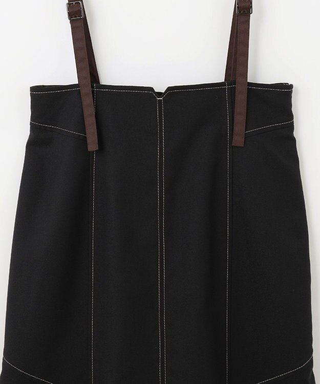 ANY SIS 【洗える】カラーMIXシャンブレー スカート ブラック