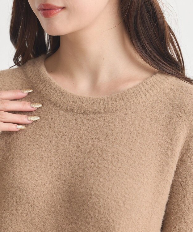 earth music&ecology パウダーシャギーシャーリングニットミニワンピース Beige