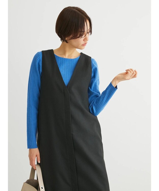 Green Parks もちやわ　ボートネックニットプルオーバー Blue