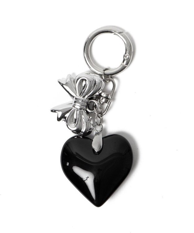 WEGO クリアカラーハートキーホルダー ブラック