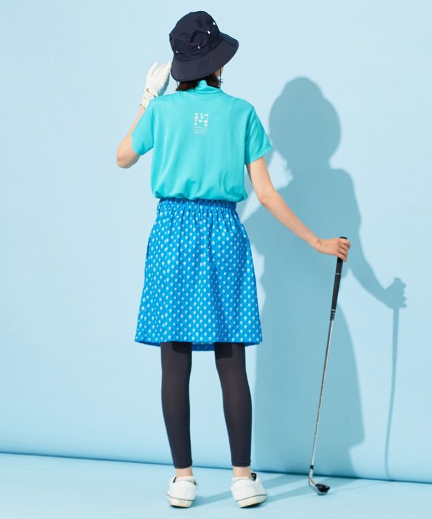 23区GOLF 【WOMEN】【接触冷感・UVケア・吸水速乾】アイス柄 切替ワンピース サックスブルー系