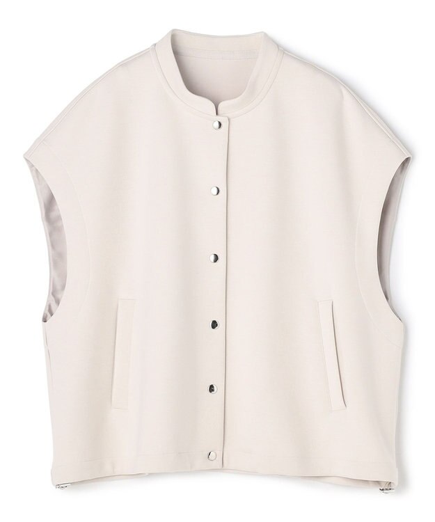 UNFILO BEAUTY FORM JERSEY スリーブレス ブルゾン グレージュ