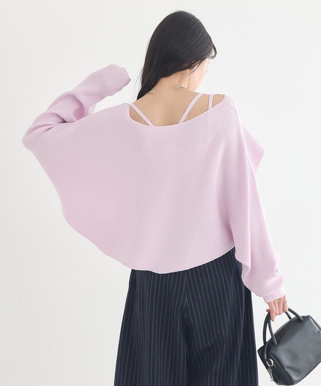 earth music&ecology 【2WAY】SET2点クロスニット＋キャミソール Pink