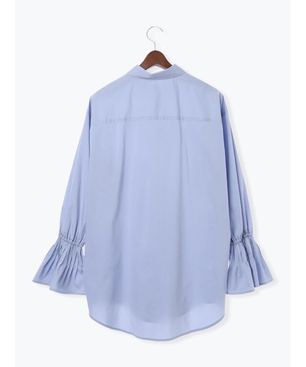 Te chichi ピンタックフレアカフスシャツ サックスブルー